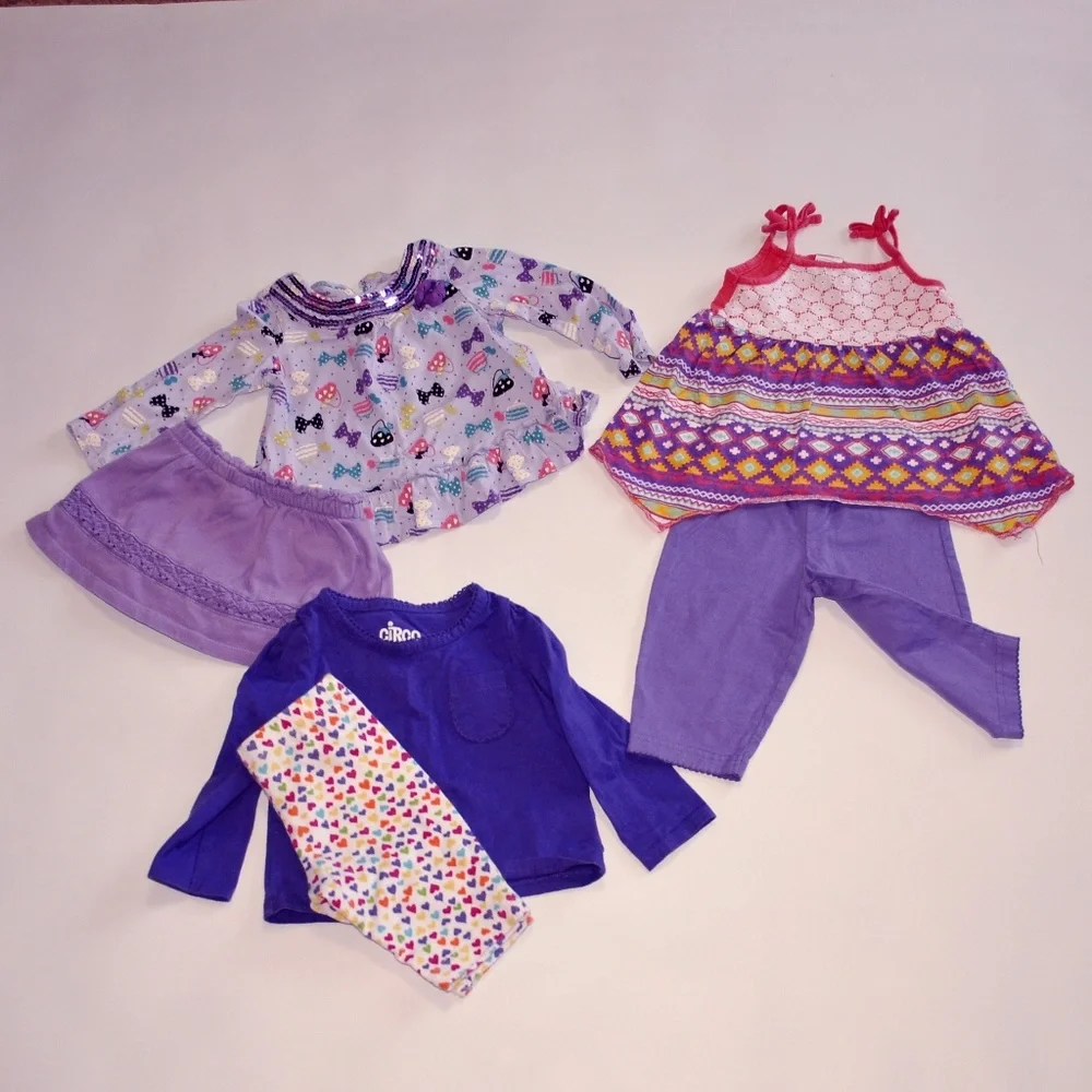 3 - 12M Outfits‎ Purple Aztec Prints 4119*